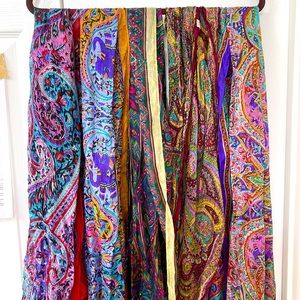 5 pure silk scarfs from India